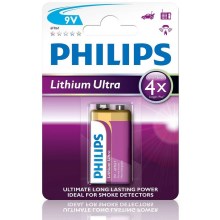 Philips 6FR61LB1A/10 - Lithium Batterie 6LR61 LITHIUM ULTRA 9V 600mAh