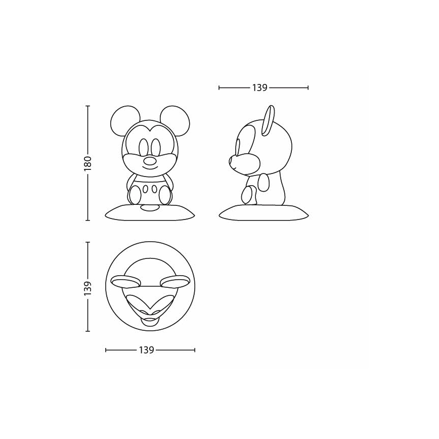 Philips 71709/30/16 -  kinderlampe DISNEY SOFTPAL MICKEY LED/1W/220-240V