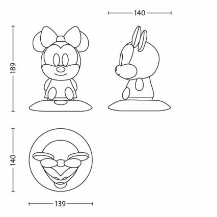 Philips 71710/31/16 - kinderlampe DISNEY SOFTPAL MINNIE LED/1W/220-240V