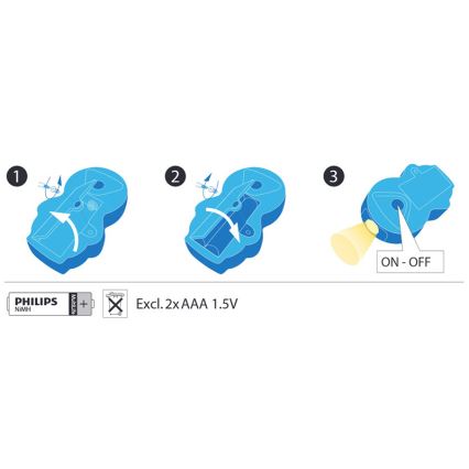 Philips 71767/08/16 - die LED - Kinderlampe DISNEY FROZEN 1xLED/0,3W/2xAAA