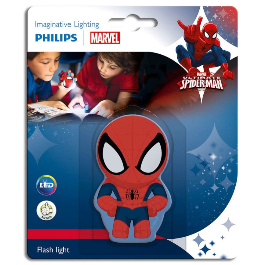 Philips 71767/40/16 - Kinder LED Taschenlampe DISNEY SPIDER-MAN 1xLED/0,3W/3V