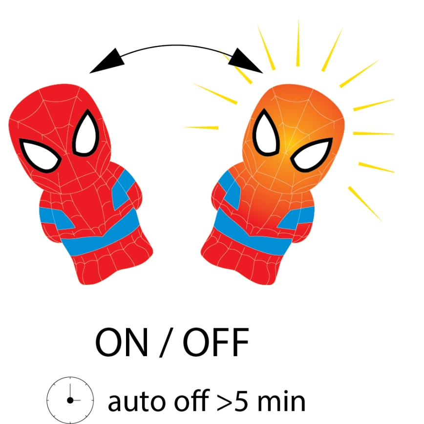 Philips 71768/40/16 - die LED - Kinderlampe DISNEY SPIDER-MAN 2xLED/0,2W/2xAAA