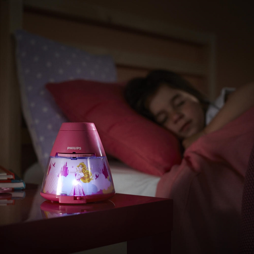 Philips 71769/28/16 - Kinder Tischlampe und Bildprojektor DISNEY PRINCESS 1xLED/0,1W + 3xLED/0,3W/4,5V
