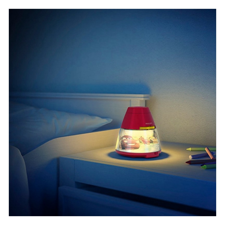 Philips 71769/32/16 - Kinder Tischlampe und Projektor DISNEY CARS 1xLED/0,1W + 3xLED/0,3W/4,5V