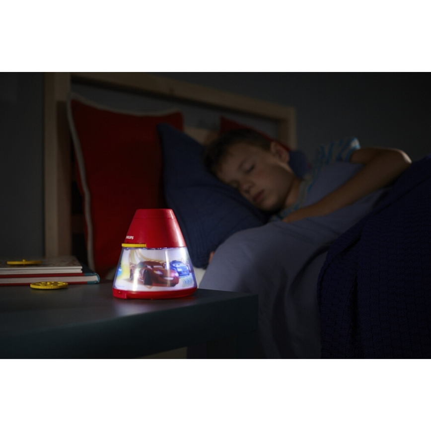 Philips 71769/32/16 - Kinder Tischlampe und Projektor DISNEY CARS 1xLED/0,1W + 3xLED/0,3W/4,5V