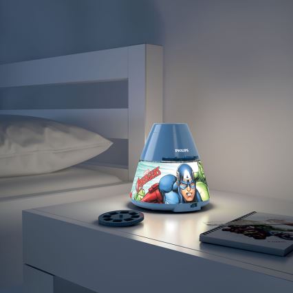 Philips 71769/35/P0 - LED Kinder Projektor und Licht AVENGERS 1xLED/0,1W/4,5V