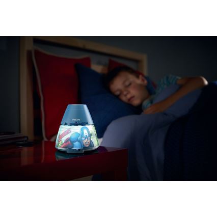 Philips 71769/35/P0 - LED Kinder Projektor und Licht AVENGERS 1xLED/0,1W/4,5V