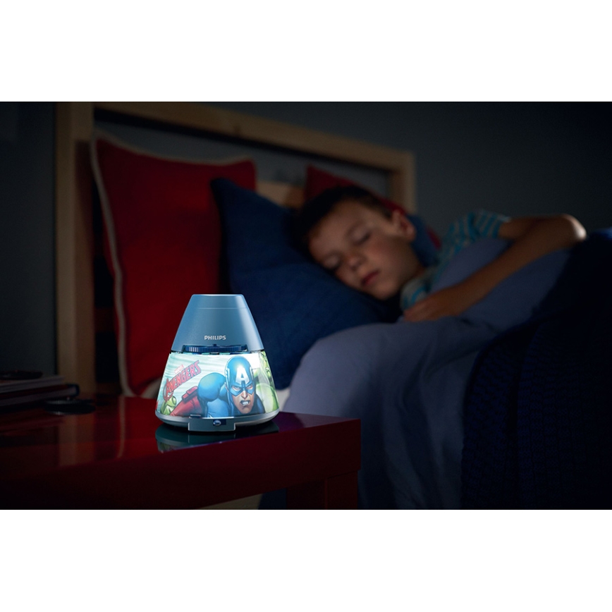 Philips 71769/35/P0 - LED Kinder Projektor und Licht AVENGERS 1xLED/0,1W/4,5V