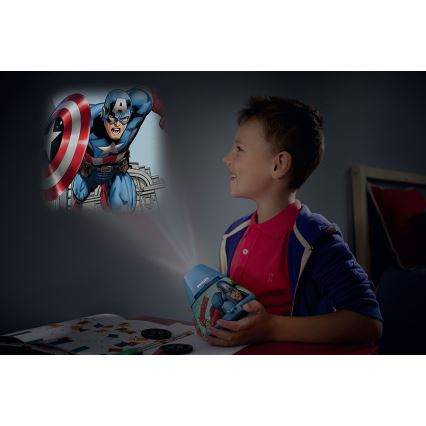 Philips 71769/35/P0 - LED Kinder Projektor und Licht AVENGERS 1xLED/0,1W/4,5V