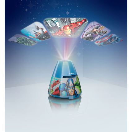 Philips 71769/35/P0 - LED Kinder Projektor und Licht AVENGERS 1xLED/0,1W/4,5V