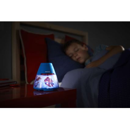 Philips 71769/40/16 - Kinder Tischlampe und Projektor DISNEY SPIDER-MAN 1xLED/0,1W + 3xLED/0,3W/4,5V