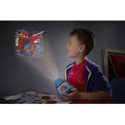 Philips 71769/40/16 - Kinder Tischlampe und Projektor DISNEY SPIDER-MAN 1xLED/0,1W + 3xLED/0,3W/4,5V