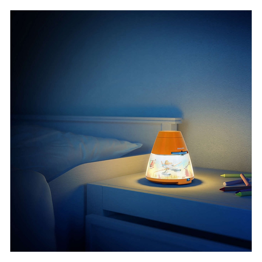 Philips 71769/53/16 - LED dětská lampa PLANES 1xLED/0,1W + 3xLED/0,3W/3xAA projektor