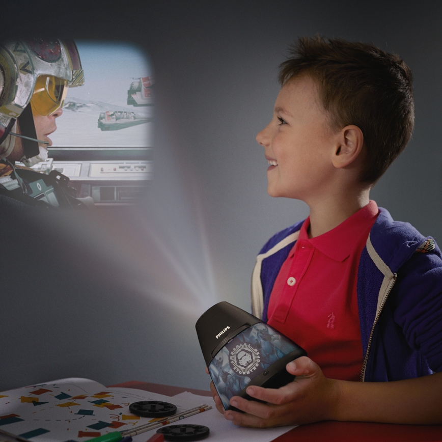 Philips 71769/99/16 - Kinder-Projektor STAR WARS LED/0,1W/3xAA