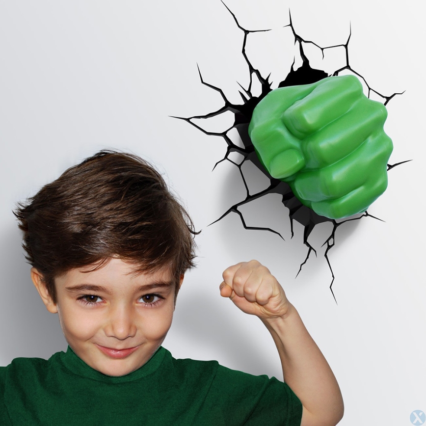 Philips 71787/33/16 - 3D Kinderleuchte DISNEY MARVEL AVENGERS HULK LED/3xAA
