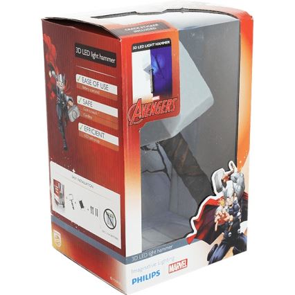 Philips 71787/93/16 - 3D Kinderleuchte DISNEY MARVEL THOR LED/3xAA