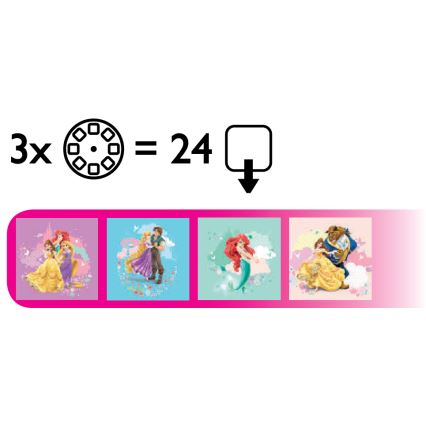 Philips 71788/28/16 - LED-Taschenlampe für Kinder und Projektor DISNEY PRINCESS LED/3xLR44