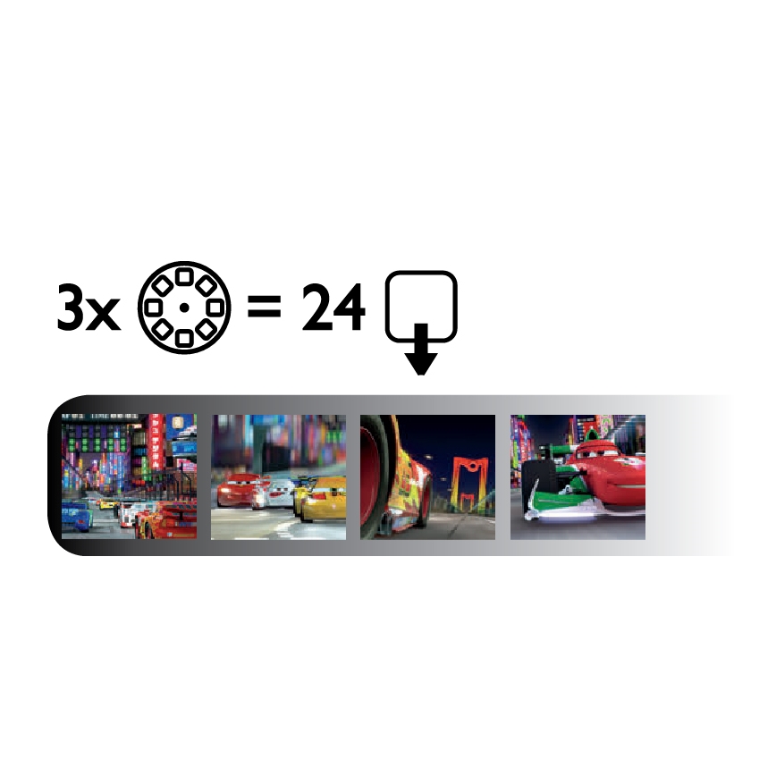 Philips 71788/32/16 - Kinder-Projektor DISNEY CARS LED/3xLR44