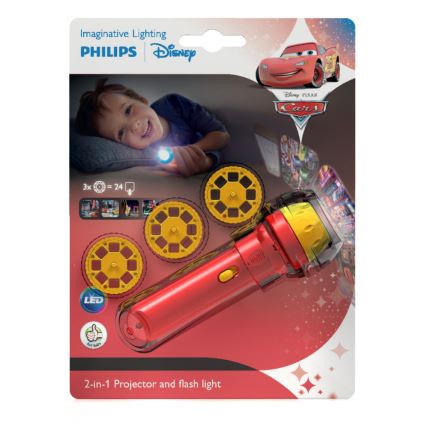 Philips 71788/32/16 - LED-Taschenlampe für Kinder und Projektor DISNEY CARS LED/3xLR44