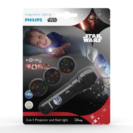 Philips 71788/99/16 - LED-Taschenlampe für Kinder und Projektor DISNEY STAR WARS LED/3xLR44