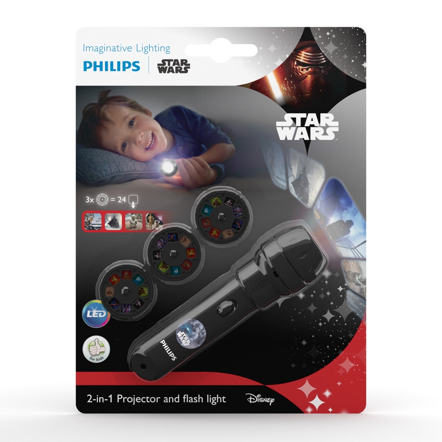 Philips 71788/99/16 - Kinder-Projektor STAR WARS LED/3xLR44