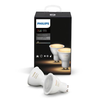 Philips 8718696671184 - SET 2x LED Glühbirne dimmbar  HUE 2xGU10/5,5W