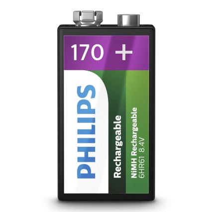 Philips 9VB1A17/10 - wiederaufladbare Batterie MULTILIFE NiMH/9V/170 mAh