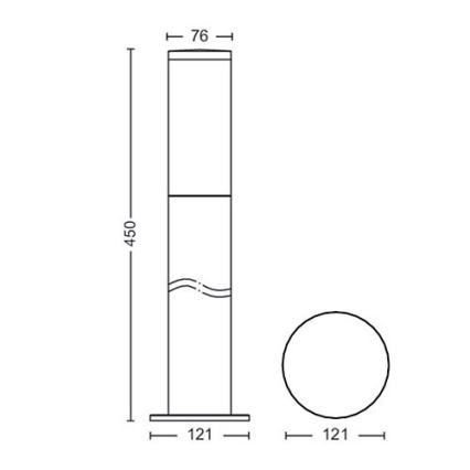 Philips - Außenlampe 1xE27/20W/230V 45 cm IP44