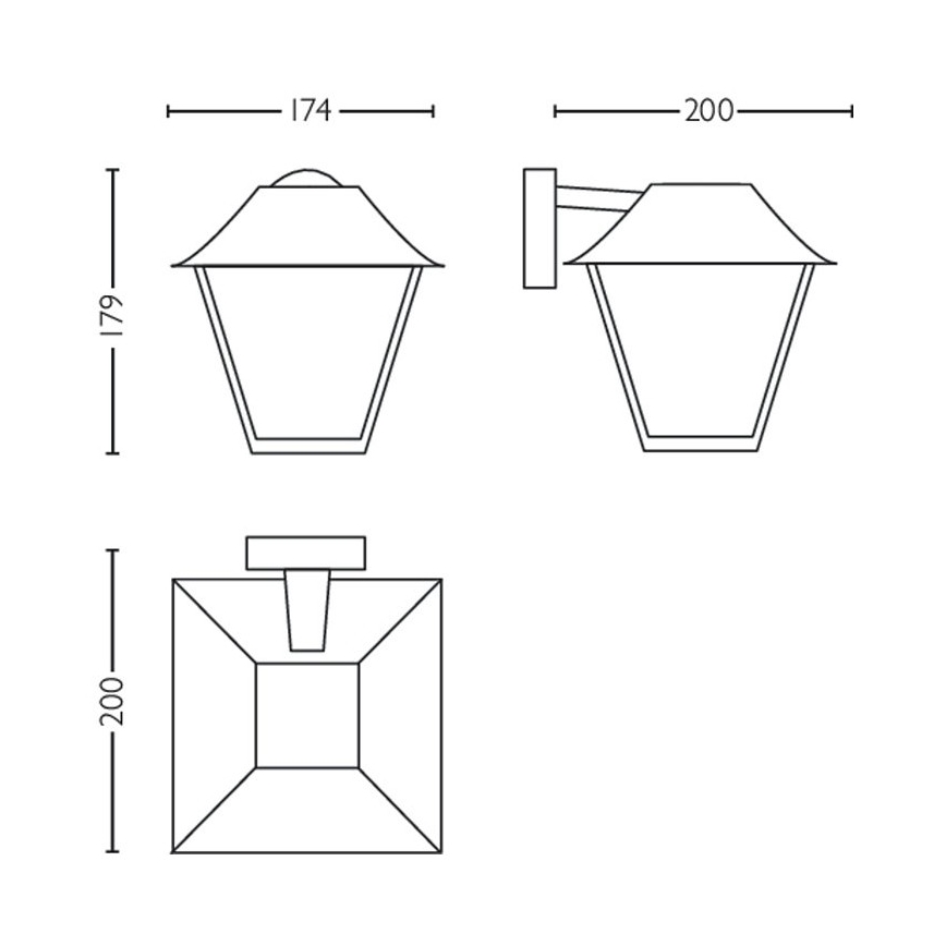 Philips - Außenwandbeleuchtung 1xE27/60W/230V IP44