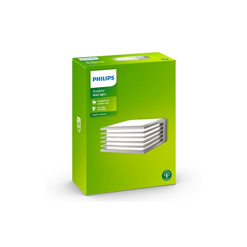 Philips - Außenwandbeleuchtung SHADES 1xE27/15W/230V IP44 grau