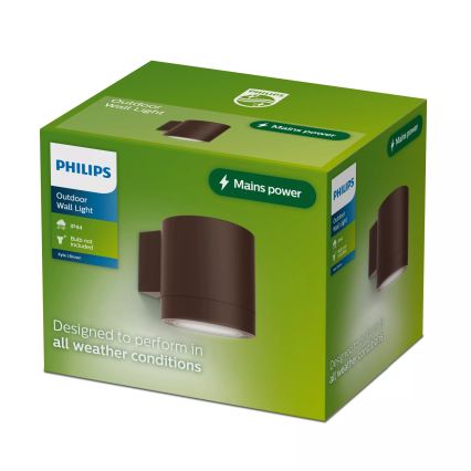 Philips - Außenwandleuchte FYLX 1xGU10/5W/230V braun IP44
