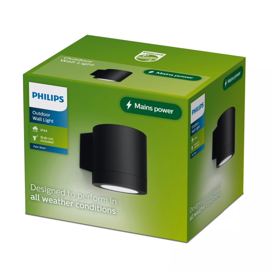 Philips - Außenwandleuchte FYLX 1xGU10/5W/230V schwarz IP44