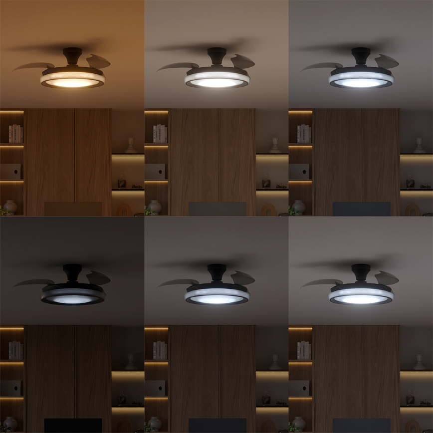 Philips - Dimmbare LED-Deckenleuchte mit Ventilator BLISS LED/35W/230V schwarz + Fernbedienung