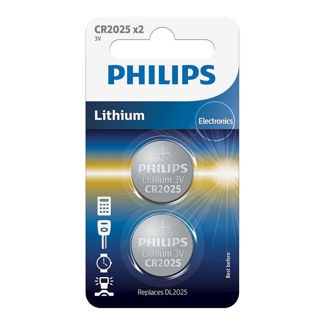 Philips CR2025P2/01B 2 St Lithium Batterie CR2025 MINICELLS 3V