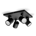Philips - Deckenstrahler RUNNER 4xGU10/20W/230V schwarz