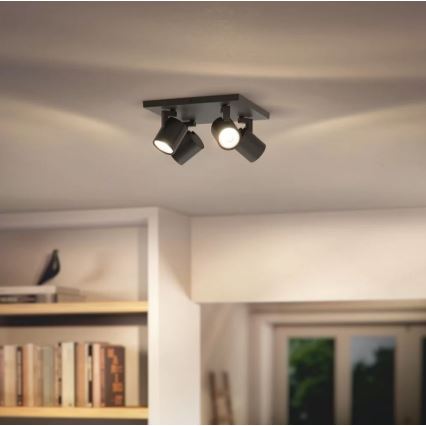 Philips - Deckenstrahler RUNNER 4xGU10/20W/230V schwarz
