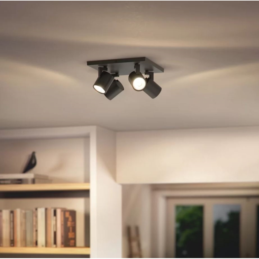 Philips - Deckenstrahler RUNNER 4xGU10/20W/230V schwarz