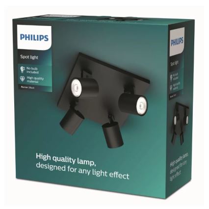 Philips - Deckenstrahler RUNNER 4xGU10/20W/230V schwarz
