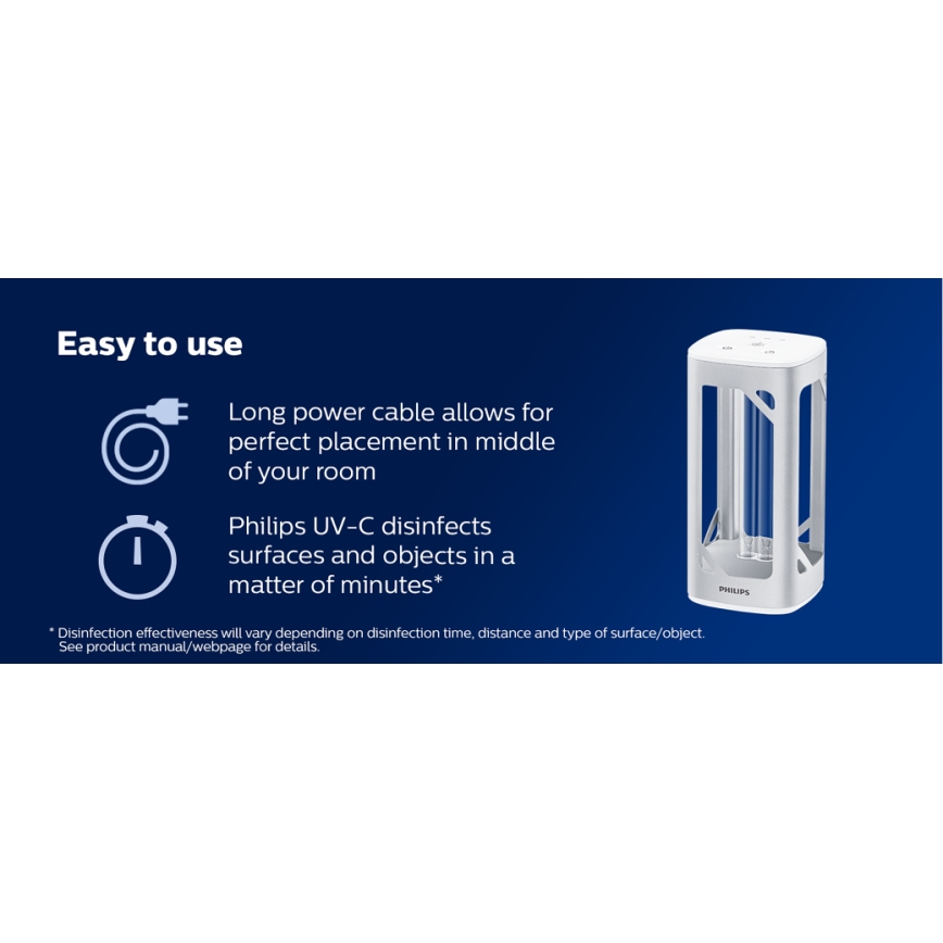 Philips - Desinfektions-Keimtötungslampe mit Sensor UV-C/24W/230V