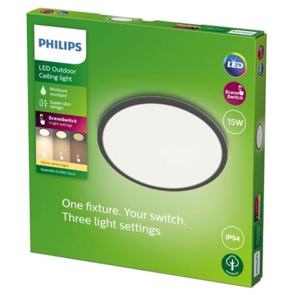 Philips - Dimmbare LED-Außenleuchte SUPERSLIM SCENE SWITCH LED/15W/230V IP54 schwarz