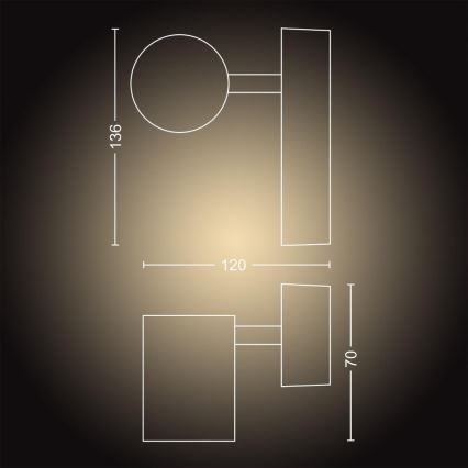 Philips - dimmbare LED Badezimmerbeleuchtung Hue ADORE 1xGU10/5W/230V IP44 + Fernbedienung