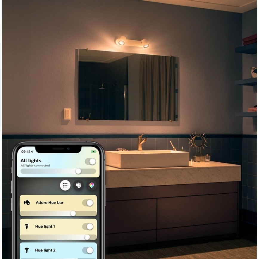 Philips - dimmbare LED Badezimmerleuchte Hue ADORE 2xGU10/5W/230V IP44
