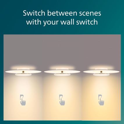 Philips- Dimmbare LED-Deckenleuchte SCENE SWITCH LED/40W/230V 2700K silbern