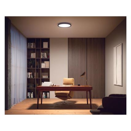 Philips - LED dimmbar Deckenleuchte Hue AURELLE LED/21W/230V 2200-6500K Ø 39,5 cm schwarz