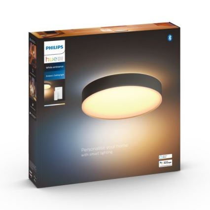 Philips - LED dimmbare Deckenleuchte Hue LED/33,5W/230V 2200-6500K Ø 425 mm schwarz + Fernbedienung