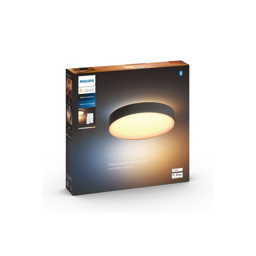 Philips - LED dimmbare Deckenleuchte Hue LED/33,5W/230V 2200-6500K Ø 425 mm schwarz + Fernbedienung