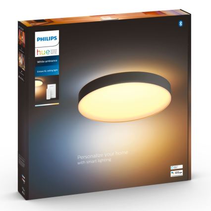 Philips - Dimmbare LED-Deckenleuchte Hue LED/48W/230V 2200-6500K d 551 mm schwarz + Fernbedienung