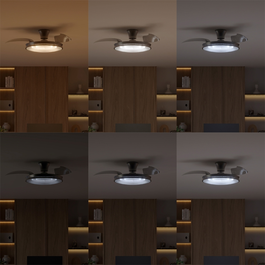 Philips - LED-dimmbare Deckenleuchte mit Ventilator ATLAS LED/35W/230V mattchrom + Fernbedienung