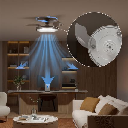 Philips - LED-dimmbare Deckenleuchte mit Ventilator ATLAS LED/35W/230V mattchrom + Fernbedienung