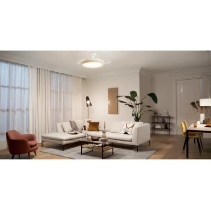 Philips - dimmbare LED-Deckenleuchte mit Ventilator BLISS LED/35W/230V braun + Fernbedienung